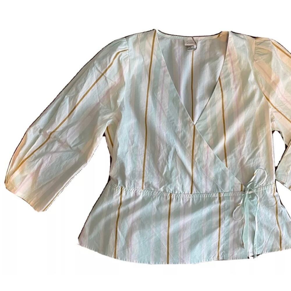 A New Day Mint Wrap Top Size M